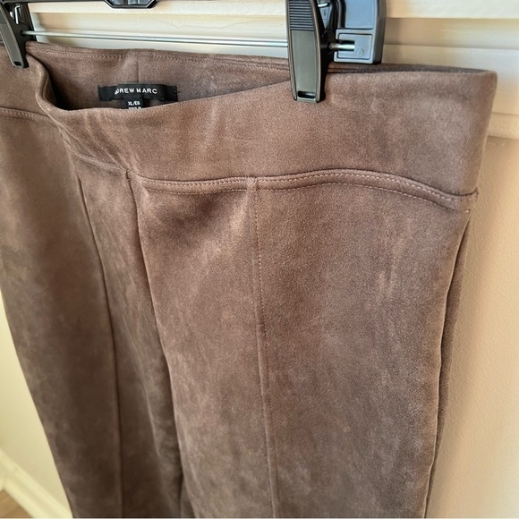 Andrew Marc Faux Suede Leggings Pants Pull On Skinny Seamed Stretch Brown XL - Picture 6 of 11